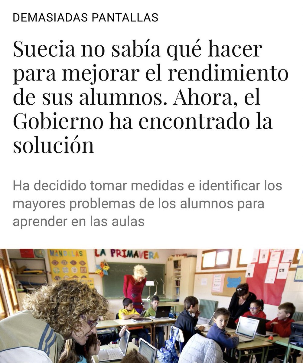 Suecia apuesta por volver a lo básico: libros de texto, papel y bolígrafo. Gobierno de Suecia ha decidido dar un paso atrás en su estrategia de digitalización educativa. Parte de una reflexión sobre cómo las pantallas estaban afectando negativamente al aprendizaje de los