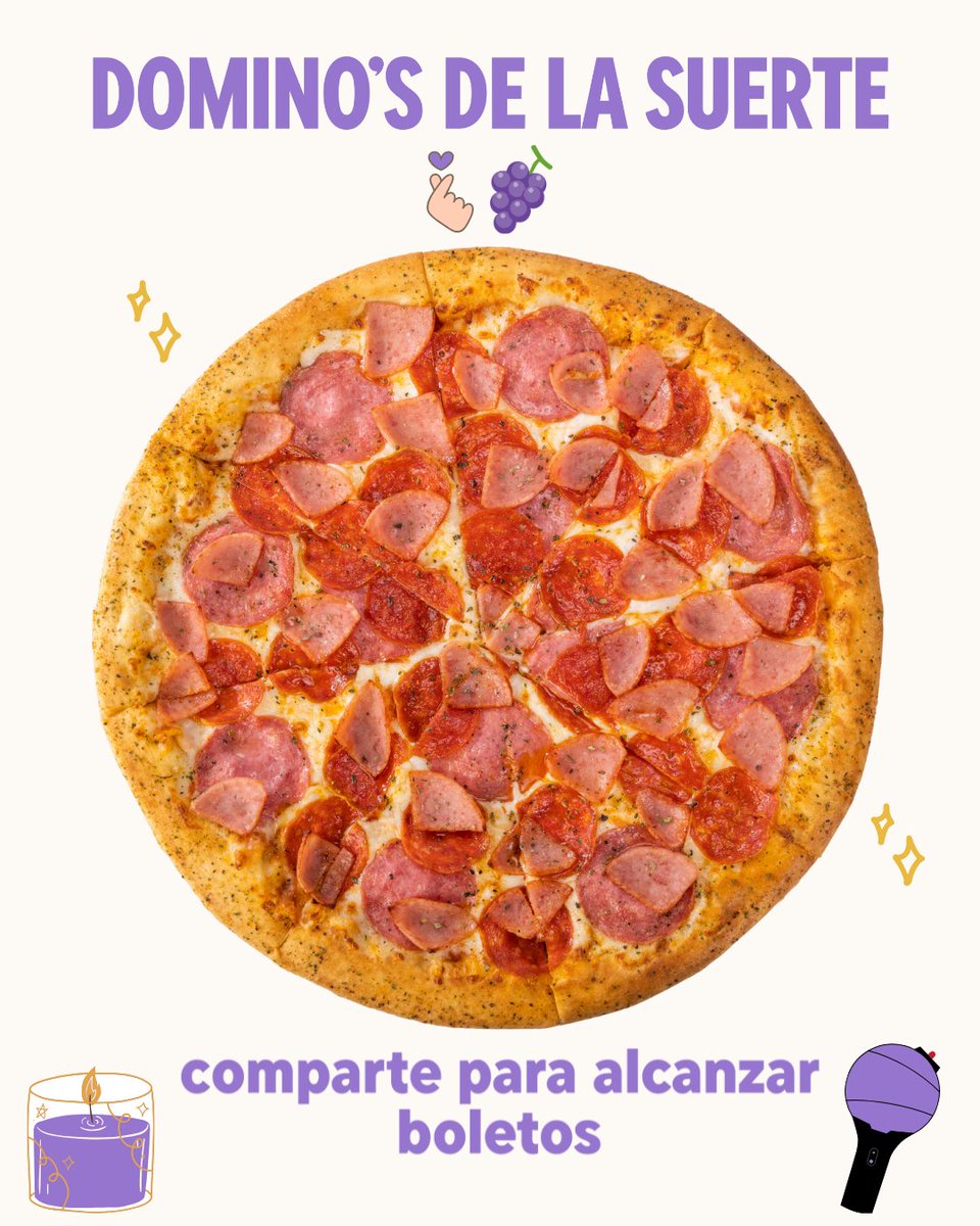 dominosmx's tweet image. Hoy se pide Domino’s porque amanecimos con la mejor noticia: ¡nuevo álbum y tour con 3 fechas en nuestro país! 💜🍕