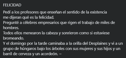 yosoylector's tweet image. #Día10, #poema10:

Felicidad de Carl Sandburg.

Su poesía es un retrato vigoroso de la clase obrera, las ciudades de acero y la llanura, escrita con un lenguaje directo, rudo que dignifica lo cotidiano.