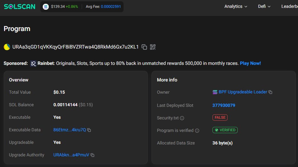 Huge thanks to orbmarkets.io @heliuslabs <a href="/mert/">mert</a>  for recognizing &amp; verifying the smart contract that runs our protocol, and for slapping the latest logo on it.

For this reason, orb is now the only explorer for peeking details of your uranus positions and transactions.