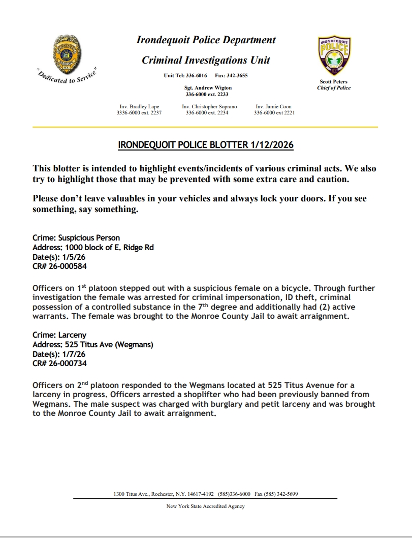 Irondequoit Police tweet media