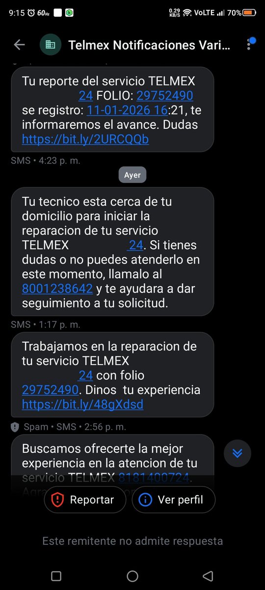 HeliosMartinez1's tweet photo. @TELMEXSoluciona @Telmex 

29731963, 29752490, 29746198

Mi modem esta fallando ya son 3 Folios y nadie ha venido, nadie ha tocado mi puerta pero luego en los mensajes ponen que si https://t.co/qjG3gOSSqx