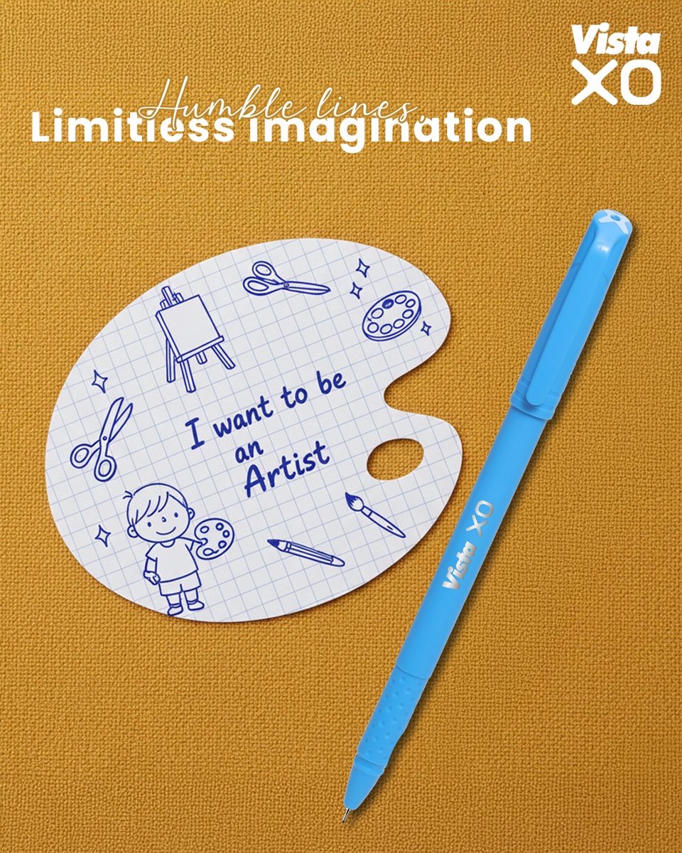 Vista_Intl's tweet photo. One pen.
Endless possibilities.

Today it’s a doodle.
Tomorrow it’s a dream in motion. ✨

What did you want to be when you were little? 💭
.
.
.
.
.
#VistaXO #HumbleLines #LimitlessImagination #CreativeKids https://t.co/3bo0mzrGLR