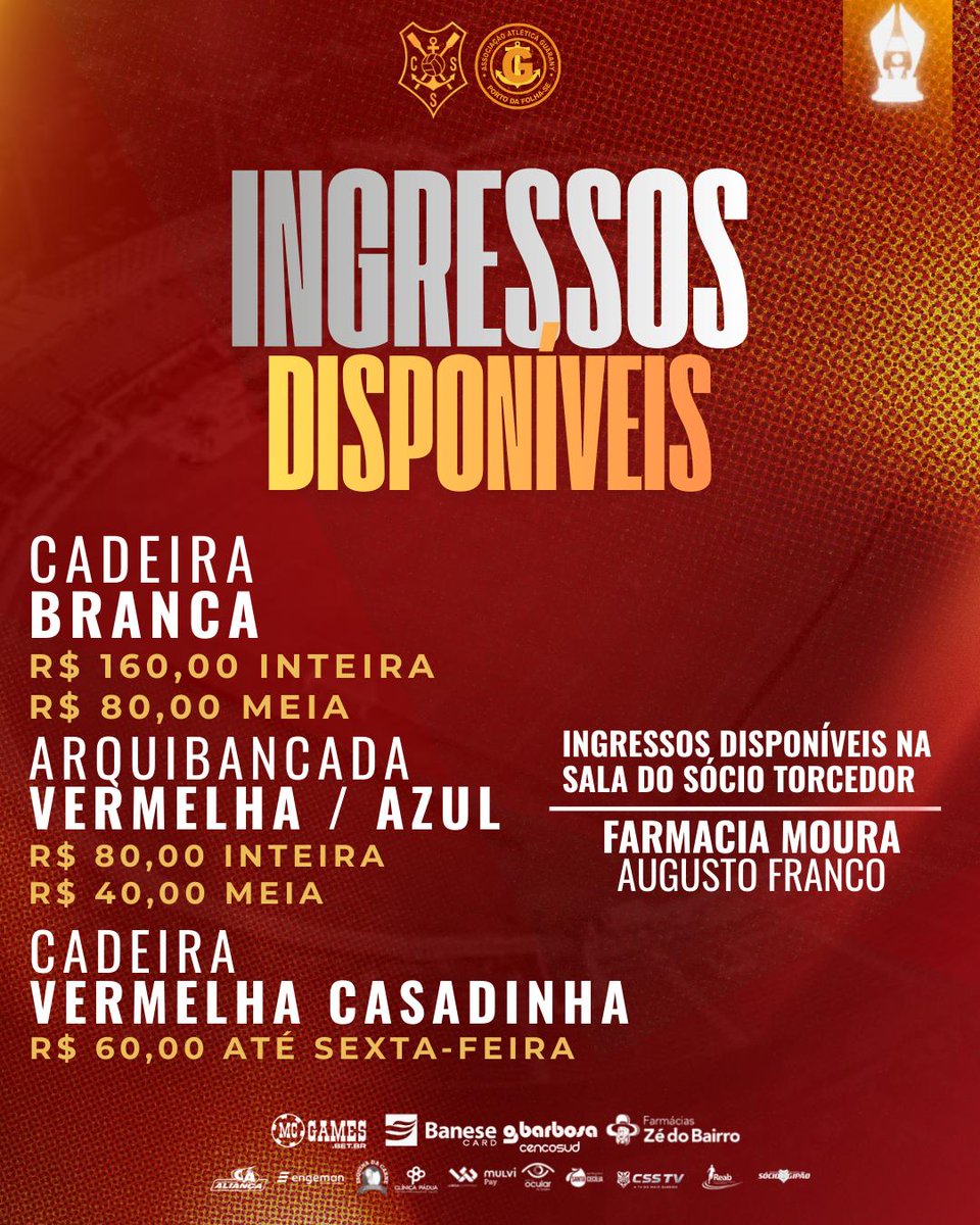 cssergipeofc's tweet image. Ser Colorado é estar presente. 🔴⚪️

No campo, a paixão faz diferença. Cada ingresso é apoio, cada voz empurra o Gipão.
Vista o manto, ocupe seu lugar e venha fortalecer o Mais Querido.

Juntos pelo Sergipe. 🇦🇹