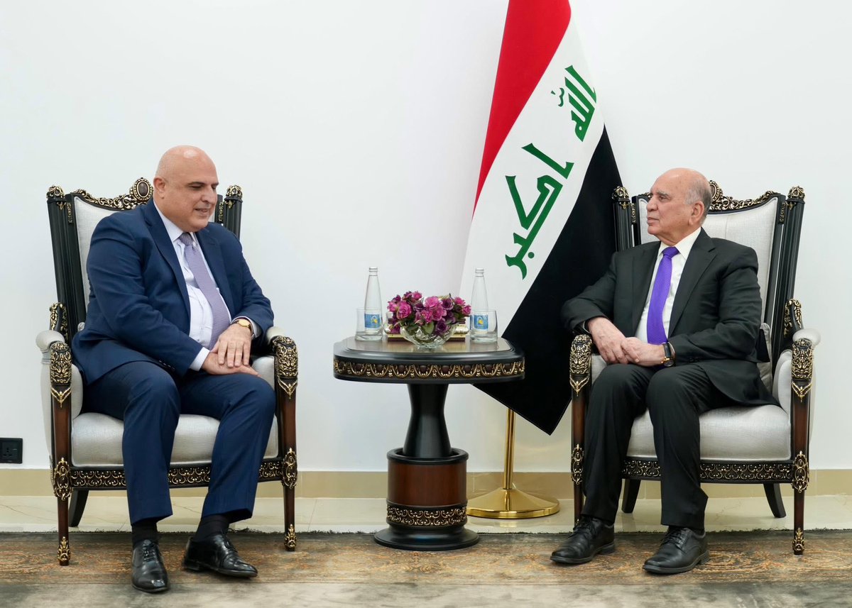 salimoveldar65's tweet image. Today, I met with the Deputy Prime Minister and Minister of Foreign Affairs of the Republic of Iraq, Mr. Fuad Hussein, and presented a copy of my credentials. During the meeting, bilateral and regional cooperation issues on the agenda between the two countries were discussed.