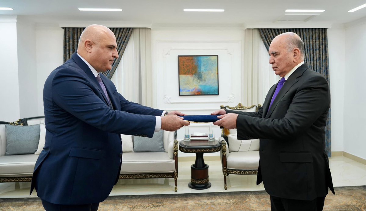 salimoveldar65's tweet image. Today, I met with the Deputy Prime Minister and Minister of Foreign Affairs of the Republic of Iraq, Mr. Fuad Hussein, and presented a copy of my credentials. During the meeting, bilateral and regional cooperation issues on the agenda between the two countries were discussed.