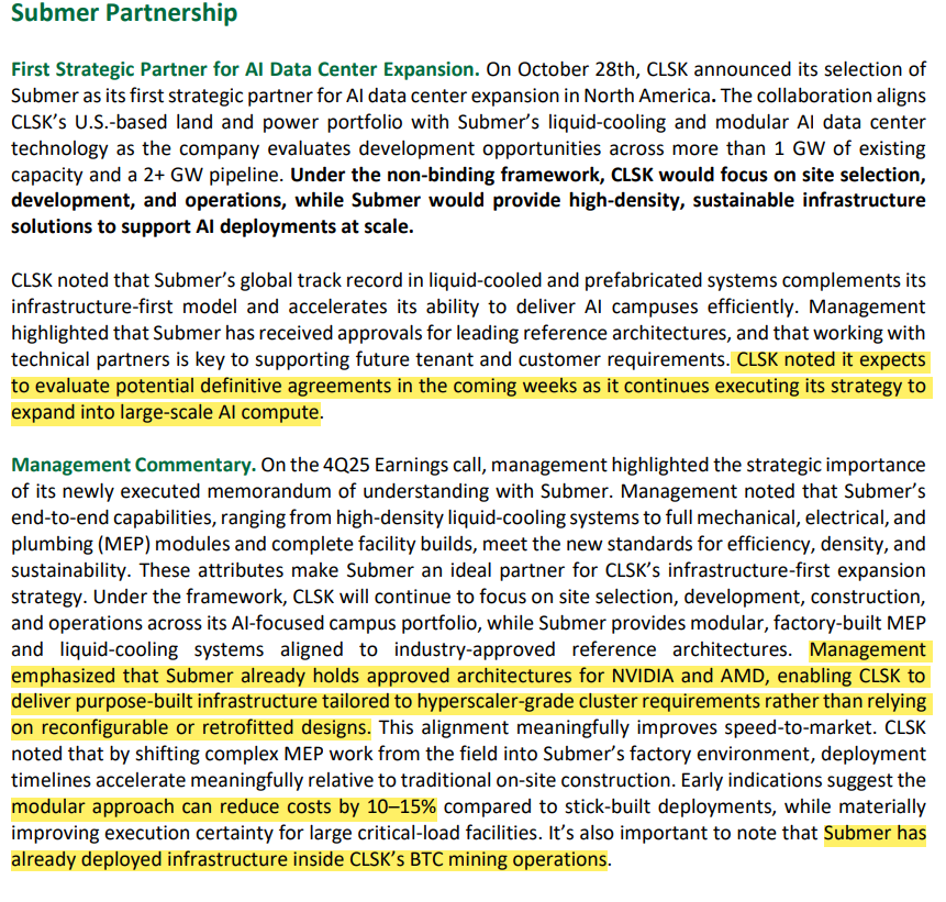 FinancialErnie's tweet photo. $CLSK
"CLSK noted it expects to evaluate potential definitive agreements in the coming weeks as it continues executing its strategy to  expand into large-scale AI compute." 
As @smatthewschultz would say...Tick Tock 🕰️ 

Maybe we see a @CleanSpark_Inc PR coming in a matter of weeks 🤔