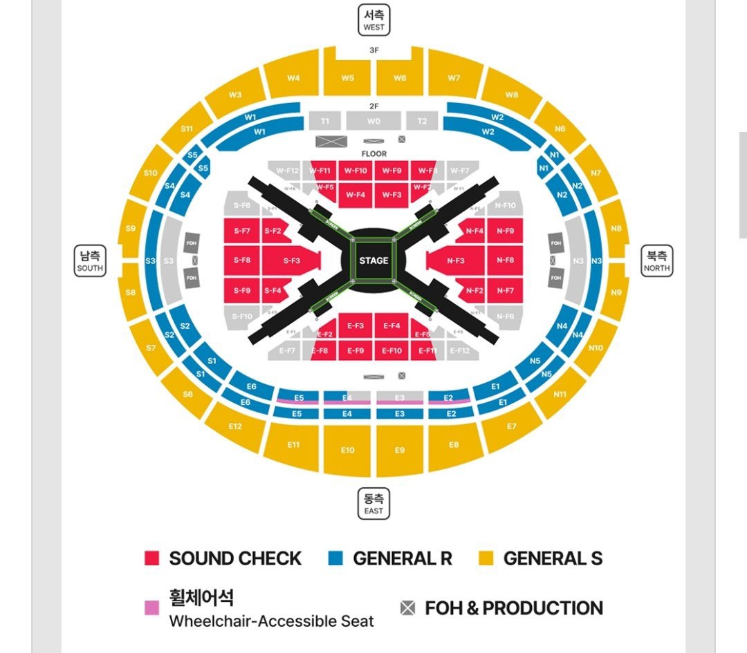 MuSicemia's tweet image. ค่าบัตรคอนเสิร์ตที่เกาหลีบังทันราคาดีโครตตตต ถ้าตีเป็นเลขกลมๆ 

กราวด์ ราคา 5600 บาท (รวม sound check)
ชั้น 2 ราคา 4700 บาท
ชั้น 3 ราคา 4200 บาท

นี่นะคะผังและราคาบัตรคอนเสิร์ตที่จริงใจ