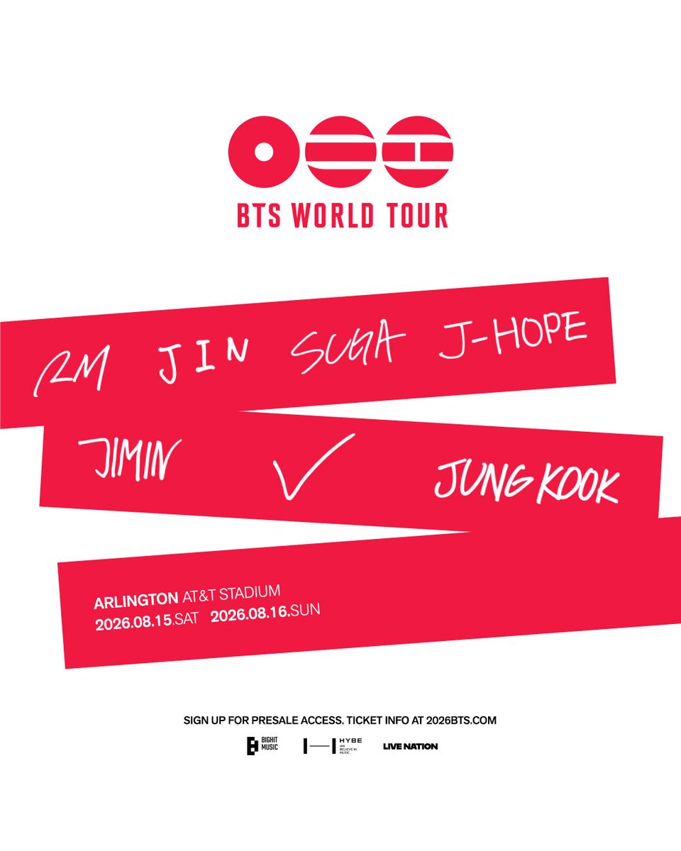 ATTStadium's tweet image. SAVE THE DATE! BTS WORLD TOUR is officially coming to AT&amp;amp;T Stadium on August 15 &amp;amp; August 16.
GENERAL ONSALE begins Saturday, January 24 at 3pm.

#방탄소년단 #BTS #BTS_WORLDTOUR
#BTS_WORLDTOUR_ARLINGTON #BTS_WORLDTOUR_NA