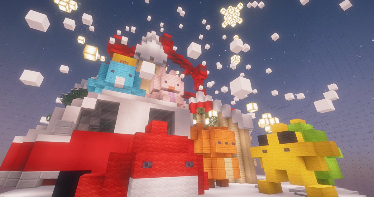 🔮마인크래프트 픽셀리 스노우볼 건축짓기⛄❄️
-완-