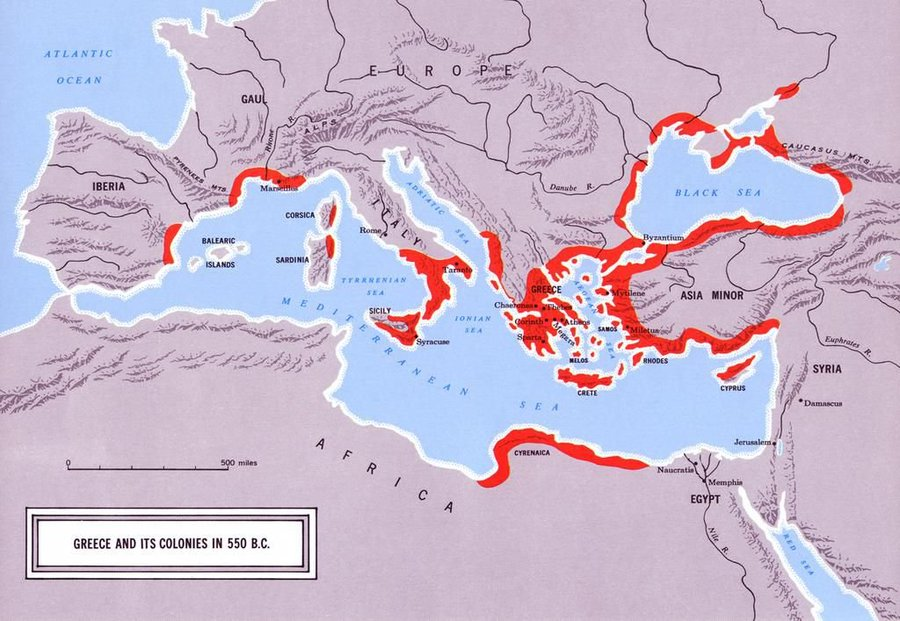 RealHellenist's tweet image. The Map of Greece and Hellenic Civilisations in 550BC