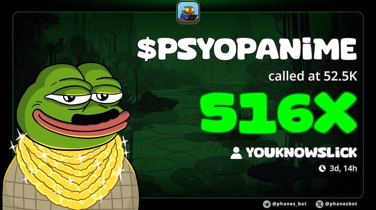 TheLodgeFNF's tweet image. Profound real world history unfolding before our eyes as illustrated through the exceptionally aesthetic anime lens?

Yes please.

Unfadable conviction preached for 2 days straight by @YouKnowSlick for a whopping S-Tier run.

$PSYOPANIME

Fellow hunter, The Lodge salutes you 🏹