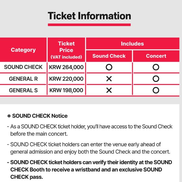 yoong_coffee's tweet image. ราคาบัตรคอนเสิร์ต BTS WORLD TOUR IN GOYANG แบบคิดเป็นเงินไทย 🇰🇷

บัตร Sound Check
5,6xx บาท

บัตร General R
4,6xx บาท

บัตร General S
4,2xx บาท

*ผังคอนแบบ 360 องศา และเป็นบัตรนั่งทั้งหมด
#BTS_WORLDTOUR