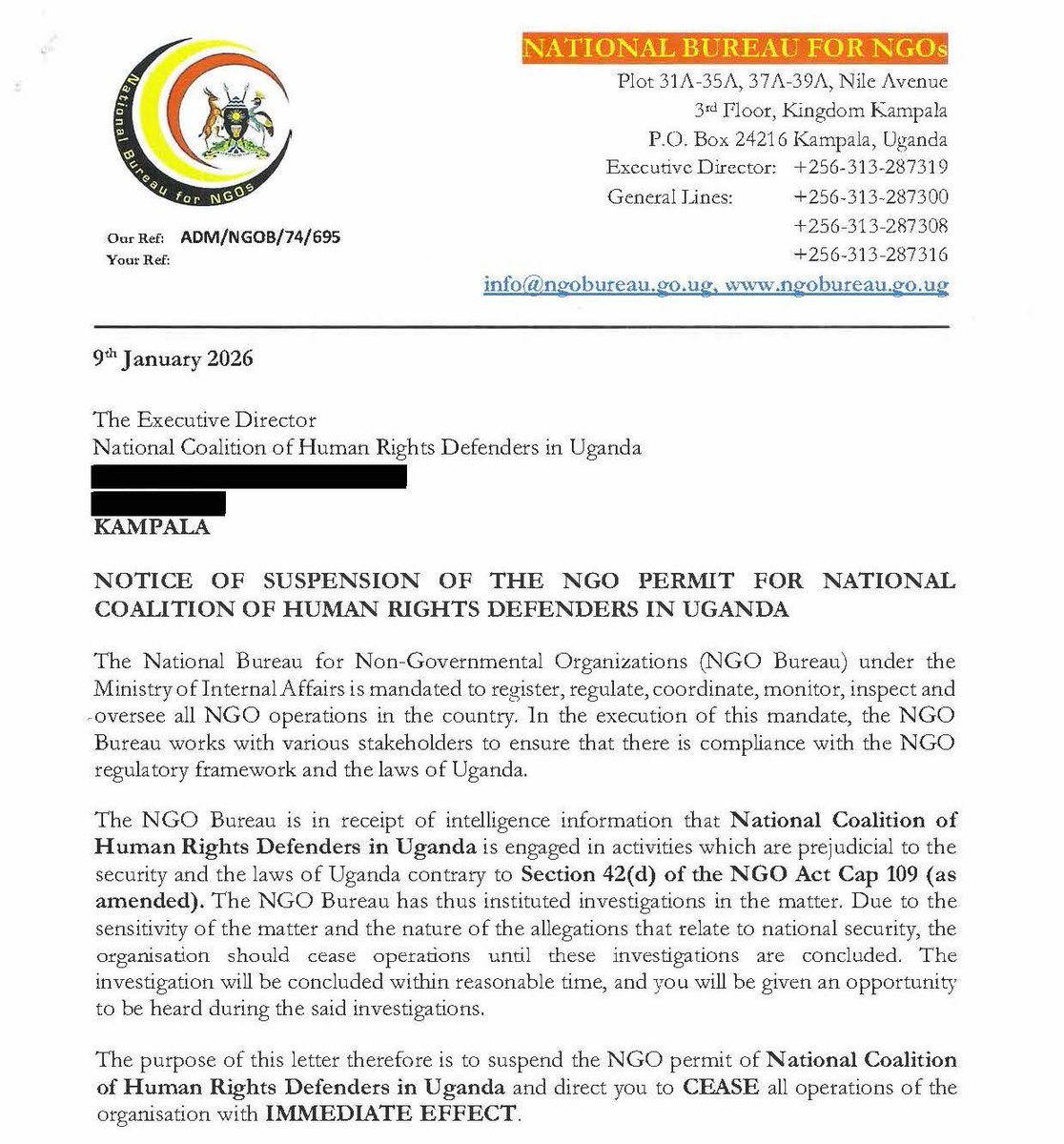 MaryLawlorhrds's tweet image. Very disturbing that a number of human rights organisations, including the National Coalition for Human Rights Defenders @NCHRD_UG, Chapter Four Uganda @chapterfourug, Alliance for Election Finance Monitoring @AcfimAfrica, Human Rights Network for Journalists-Uganda @HRNJUganda &amp;amp;…