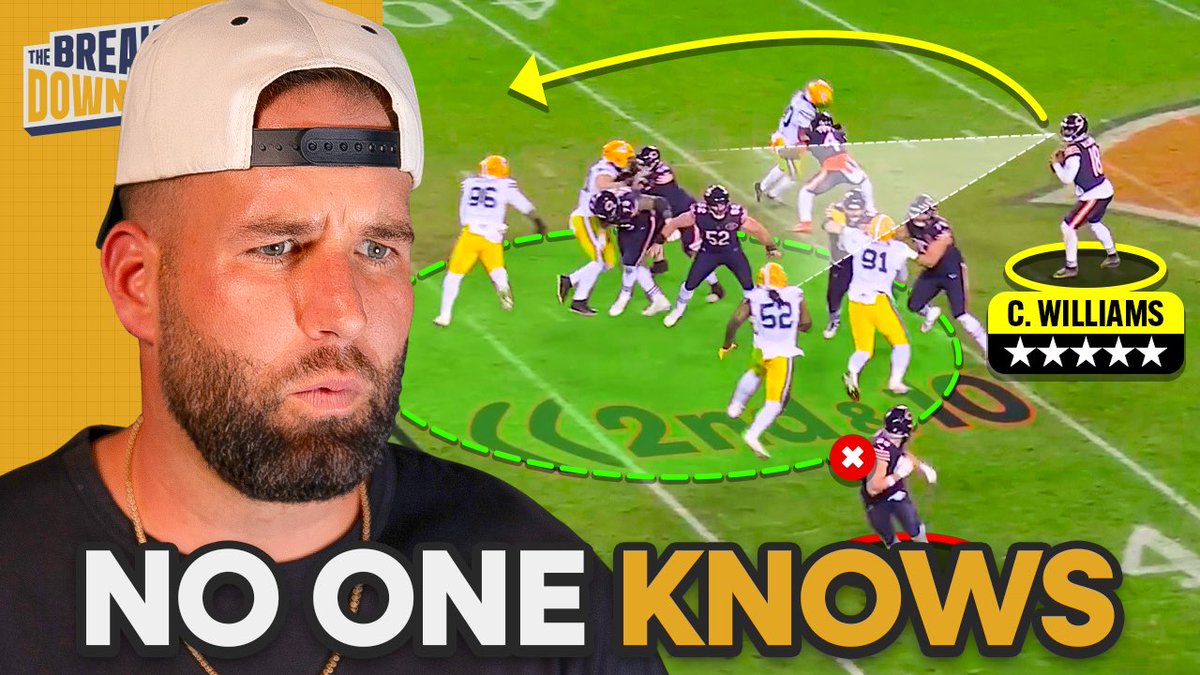 ChaseDaniel's tweet image. Caleb Williams QB Breakdown is LIVE on Patreon &amp;amp; it’s 25 minutes long! 

What he did vs Packers will be remembered for a long time. #DaBears 

🎥: patreon.com/posts/148074705