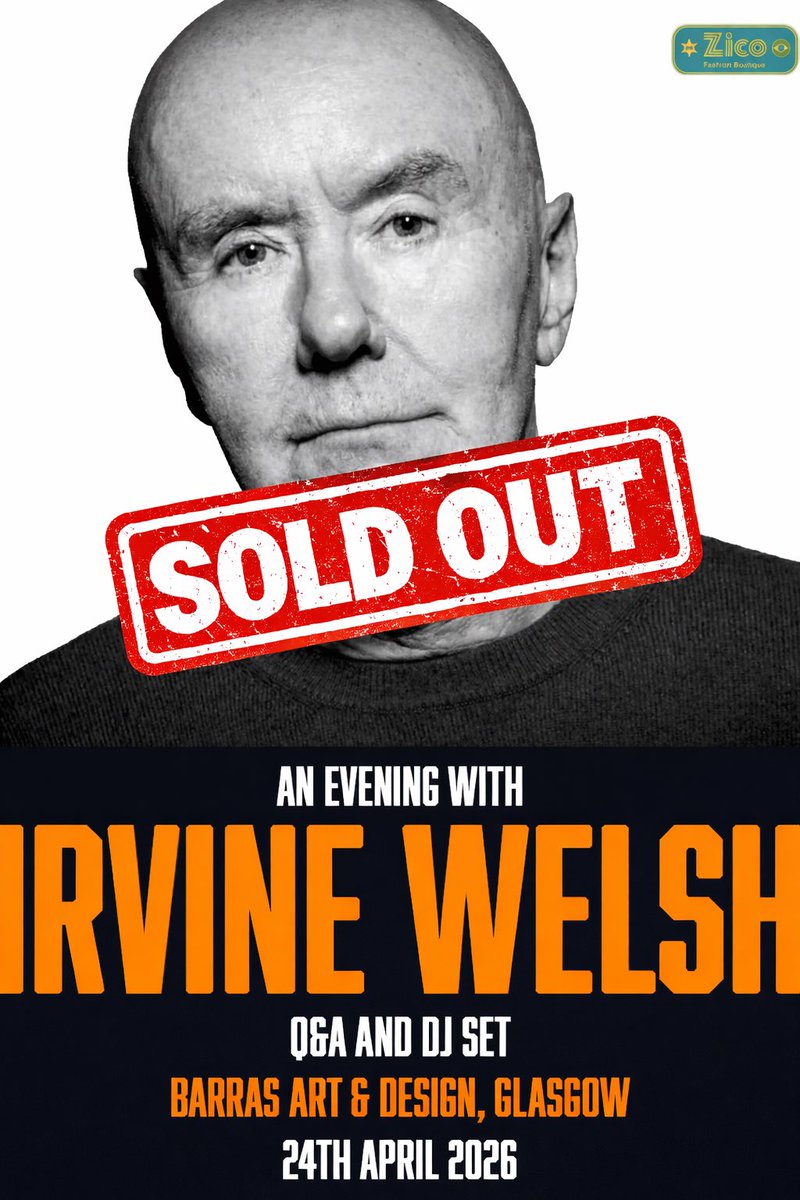 Delighted to announce that our evening with ⁦<a href="/IrvineWelsh/">Irvine Welsh</a>⁩ is now sold out! Huge thanks to everyone who bought a ticket. See you all on the night at BAaD..