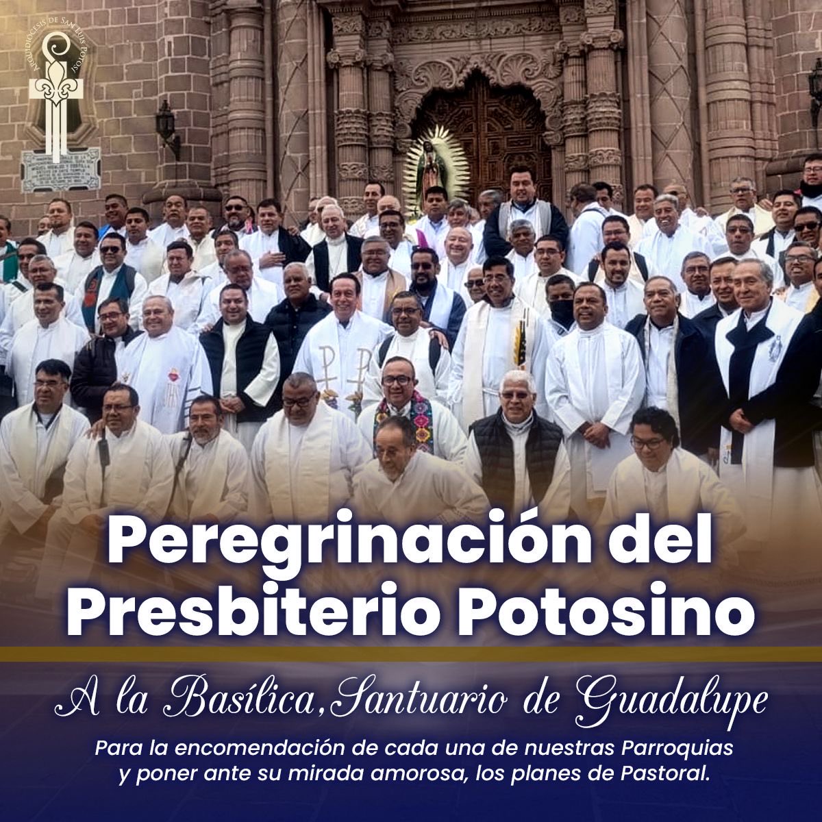 🔵 Hoy terminan oficialmente las peregrinaciones a la Basílica de Guadalupe S.L.P.

Con fe y esperanza, nuestro Presbiterio potosino pone bajo el amparo de Nuestra Madre cada una de nuestras parroquias y los planes de pastoral.✨

Santa María de Guadalupe, ruega por nosotros. 🙏