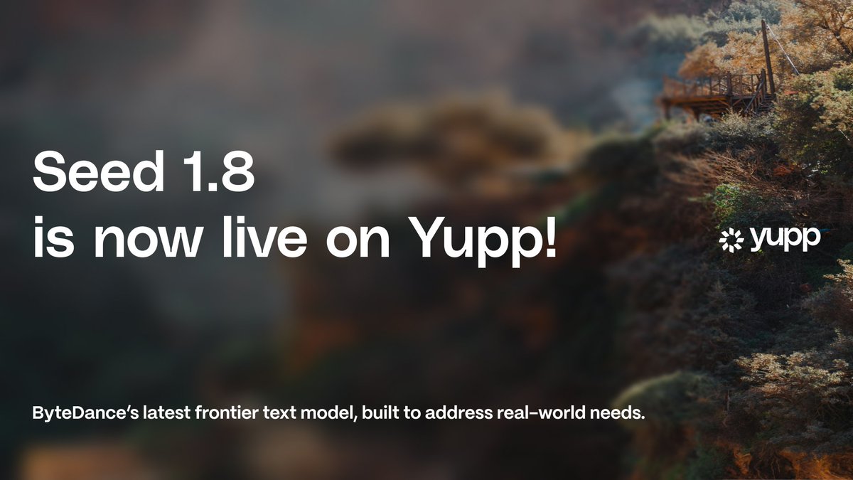 📢 New Model Drop: Seed 1.8 is now live on Yupp!

The latest frontier text model from <a href="/BytePlusGlobal/">BytePlus</a>, Seed 1.8 is built to address real-world needs.

Let's see what it can do with some prompts: