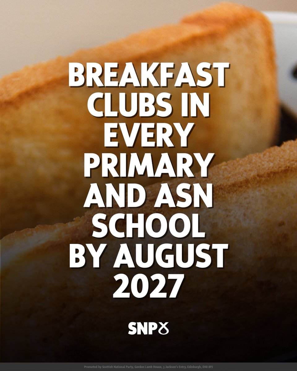 theSNP's tweet image. For families this means saving on the cost of breakfast.