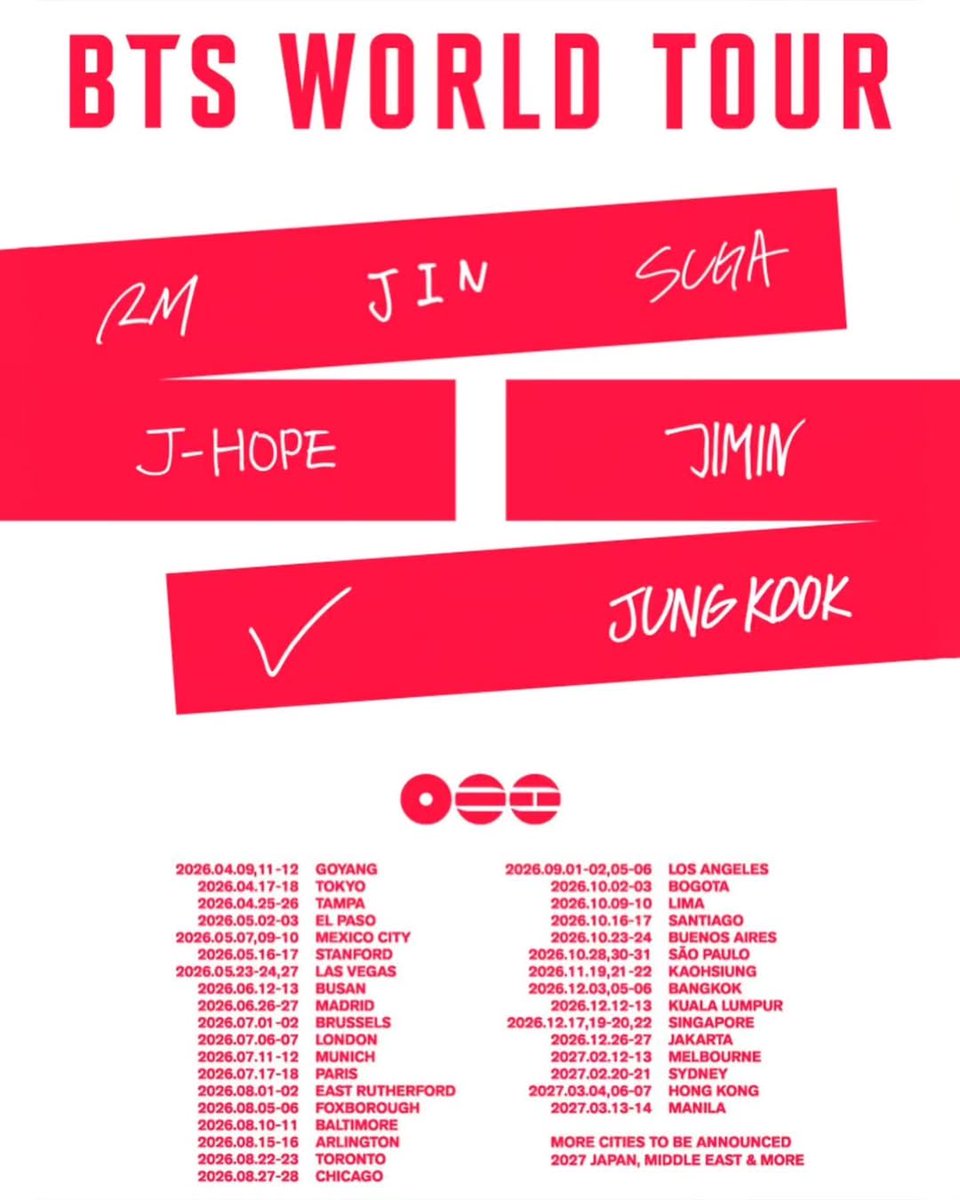 conciertosperu's tweet image. 💜🎤 Oficial: #BTS anuncia su BTS World Tour y Perú aparece con dos fechas el 9 y 10 de octubre de 2026. El anuncio ya aparece en su web oficial.

🎫 Pronto anunciaremos más información sobre precios, local y todos los detalles del show.
#LaMúsicaNosUne #BTS #ARMY