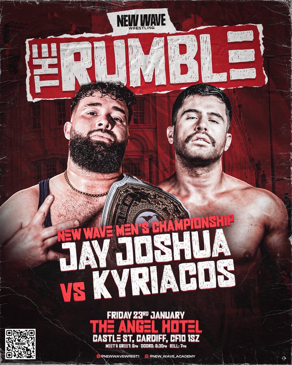 NewWaveWrestli1's tweet image. 🚨MATCH ANNOUNCEMENT 📣 

KYRI has succcessfully defended the New Wave Cup 3 times!

He’s decided NOW on the first show of 2026 he’s going to challenge Jay Joshua for the New Wave Wrestling Championship!

Jay Joshua has had wars to keep the championship and we know another war is…