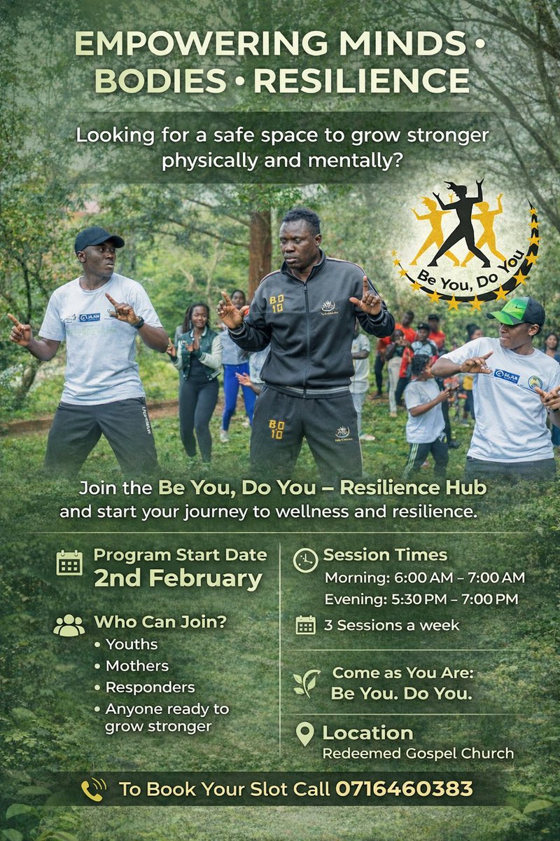 Hello beautiful people, just a gentle reminder to book your session for Be you Do you Resilience hub. We are excited to move, connect and grow together. Your space matters-kindly confirm your booking. Looking forward to seeing you.