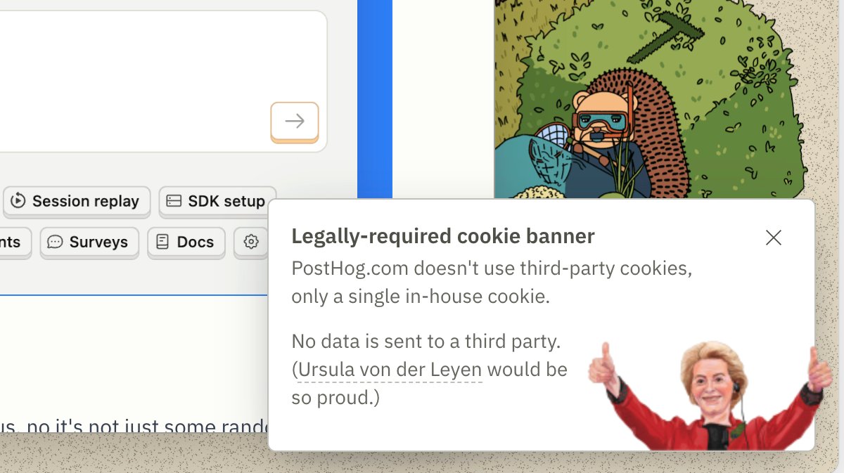 Checking out <a href="/posthog/">PostHog</a> as an alternative to Crashlytics and look what's on their front page  😆😆