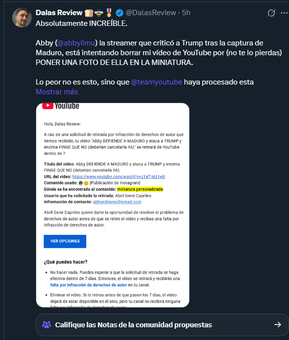 🚨 ABBY METE STRIKE A JAVI OLIVEIRA Y A DALAS 🚨

El editor de Abby <a href="/editto_/">editto</a>  está haciendo una persecución contra Javi y Dalas solo por criticar la postura neutral qué Abby, la falsa Venezolana, tomó con Nicolás Maduro