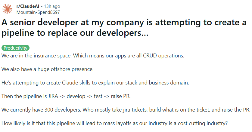 Layoff fear pipeline post