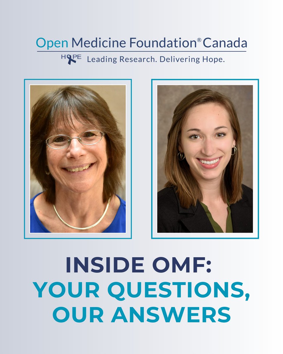On January 21 at 1:00pm ET, Linda Tannenbaum and Danielle Meadows, PhD will host a webinar with the objective of answering your questions about OMF and its research. 

Register for the webinar: ow.ly/IyGz50XWboB 
Submit a question: ow.ly/81OM50XWboA