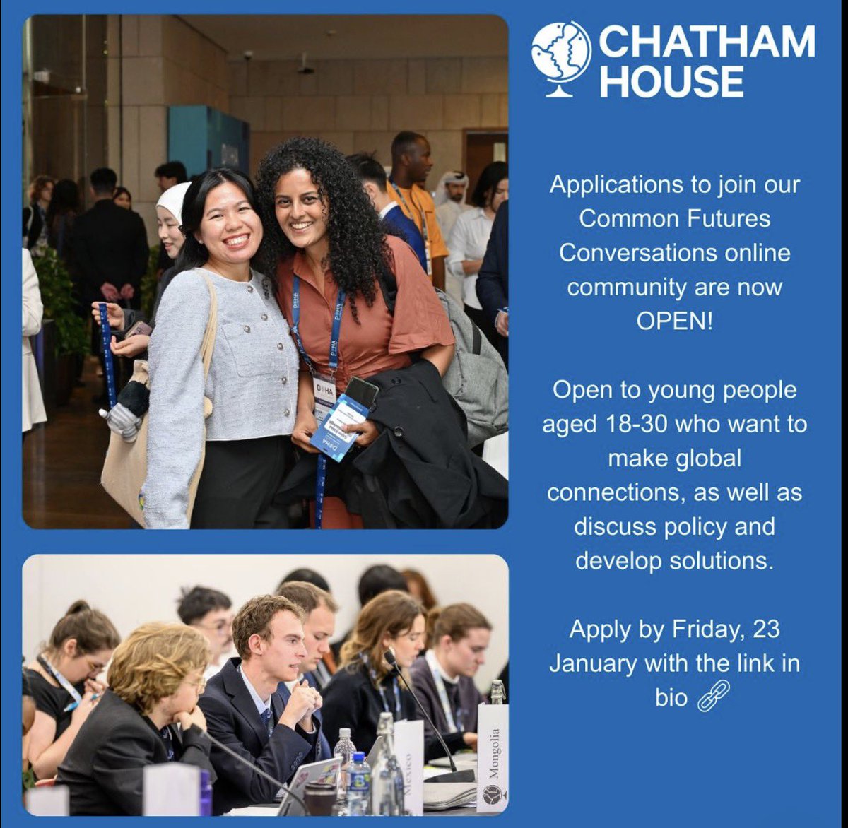 Applications are now open to join the Common Futures Conversations (CFC) online community.

careers.chathamhouse.org/jobs/6875358-c… 

Good luck 🍀