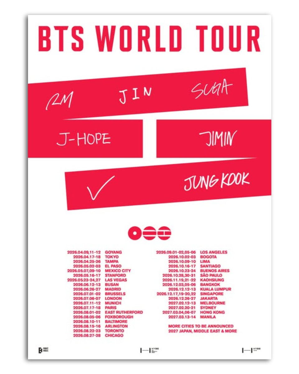 exatv's tweet image. ¡ES OFICIAL! #BTS regresa a México en 2026 🇲🇽✨
La gira BTS World Tour incluirá 3 fechas en #CDMX:

📍 7, 9 y 10 de mayo de 2026
🎤 Ciudad de México
🏟️ Estadio GNP Seguros

Los siete integrantes —Jin, Suga, J-Hope, RM, Jimin, V y Jungkook— volverán a los escenarios con una gira…