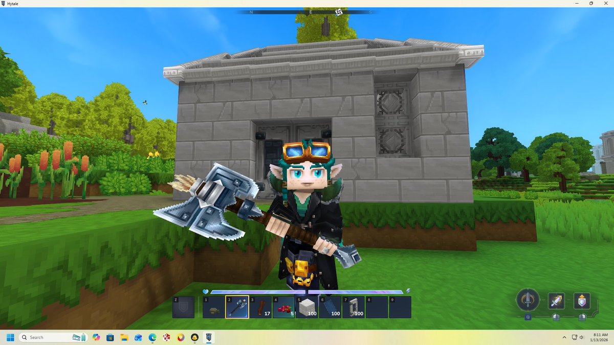 FaeryDragon2's tweet photo. Having way too much fun figuring out how this game works! Doing creative mode so I can get the feel for the controls, but it is sooo dang pretty!! @Hytale this game is amazing! https://t.co/fprfWmGvt1