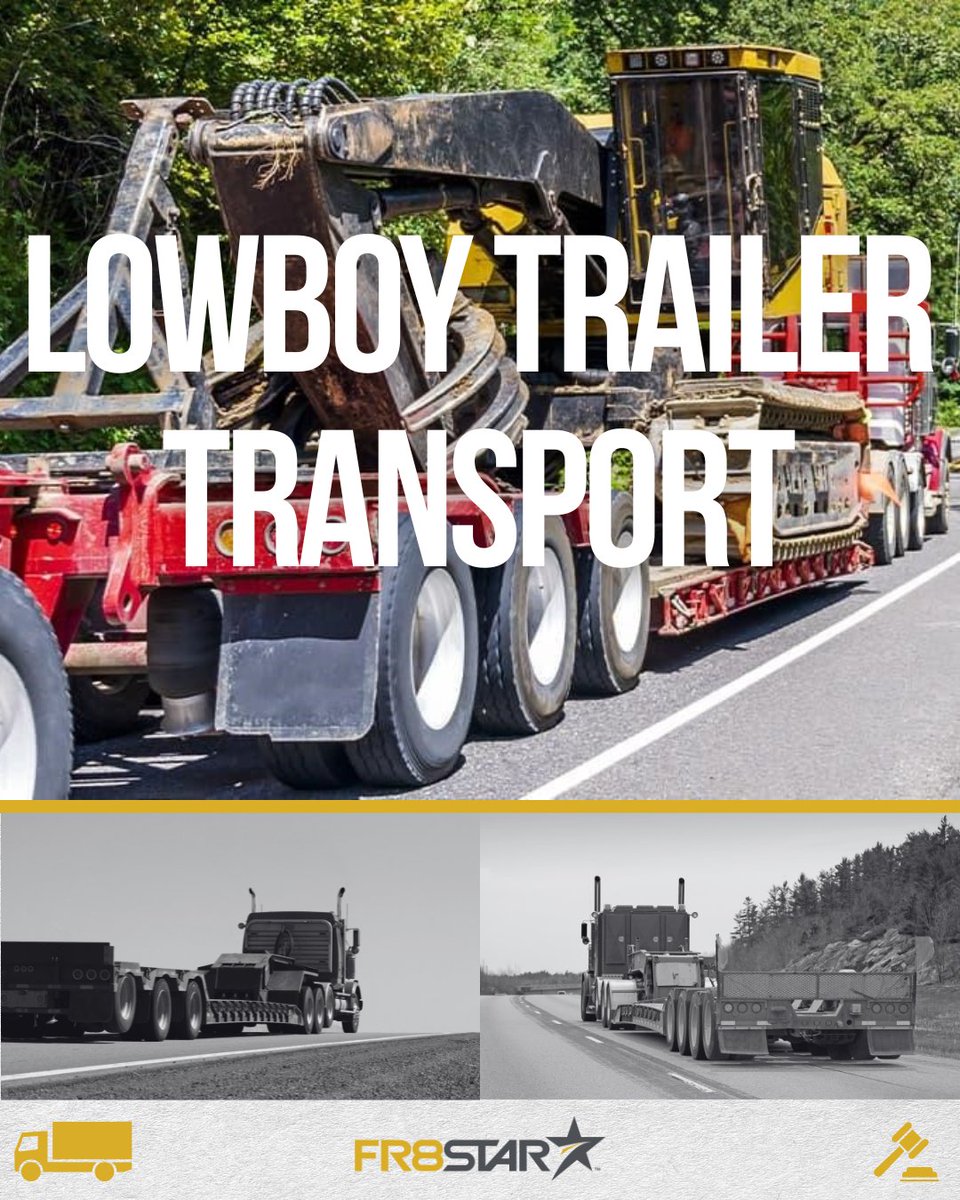 TheFR8Star's tweet photo. ⭐ Category Spotlight: Lowboy Trailers ⭐

Lowboy trailers are perfect for transporting loads that are too tall to legally transport on a standard flatbed.

Get your FREE estimate HERE! 👇
🔗 https://t.co/eptcL1XljN

#CategorySpotlight #LowboyTrailers #ResourceGuide #FR8Star https://t.co/9XxZgBX7XO