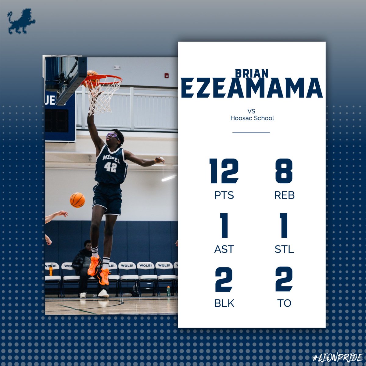 Mekeel_hoops's tweet photo. Final Score: Mekeel 97 Hoosac 77

All Lions score to get back into the win column!

@danis_sprecic - 8 points 6 rebounds 
@Chukwudalu21516 - 20 points 7 rebounds 4 blocks
@JayyDouble0 - 14 points
@Zikky_26 - 12 points 8 rebounds

11-2
#lionpride🦁 https://t.co/vadJIzytQc