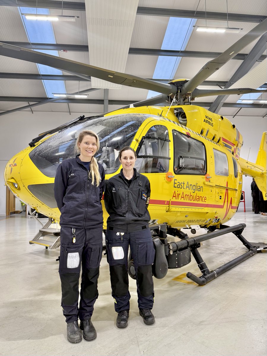 It’s a special day on the Anglia One (Norwich) shift today: the first all‑female, multi‑pilot air ambulance crew. Captain Henrietta and Captain Teresa.

Captain Henrietta will be speaking at Norwich Science Festival on Wednesday 18 February. Find out more:
pulse.ly/qffolbyw19