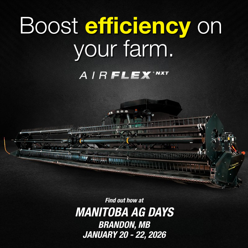 Adapt to uneven terrain. Capture more grain. Improve harvest efficiency.

Find us at Manitoba Ag Days to learn how you can improve your harvest with the AirFLEX NXT.