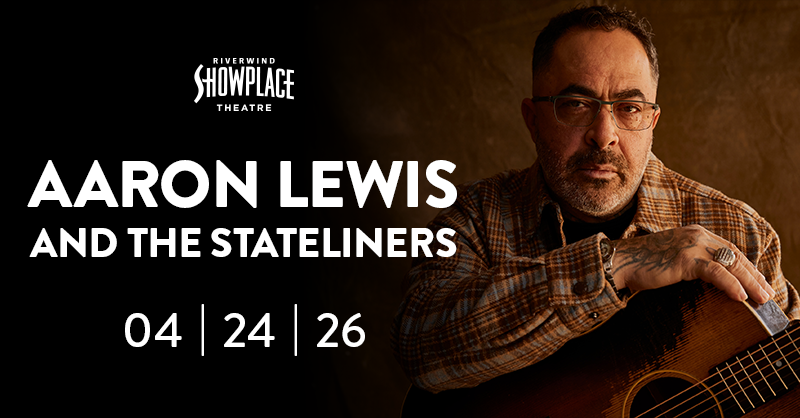 RiverwindCasino's tweet photo. 🚨 NOW ANNOUNCING: @Aaronlewismusic and The Stateliners

Known for heartfelt lyrics, Aaron Lewis and The Stateliners bring their signature country sound LIVE to Showplace Theatre Friday, April 24, 2026, at 8 PM.

Tickets go on sale Friday, January 16th: https://t.co/ULONZgvBwr https://t.co/6sb6nMXTgQ
