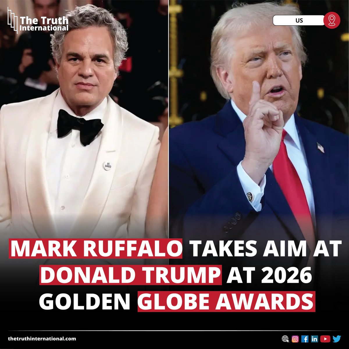ttimagazine's tweet image. Mark Ruffalo Takes Aim at Donald Trump at 2026 Golden Globe Awards

FOR MORE DETAILS: thetruthinternational.com/mark-ruffalo-t…

#HollywoodStar #MarkRuffalo #Takes #USPresident #DonaldTrump #2026Golden #GlobeAwards #US #TTI
