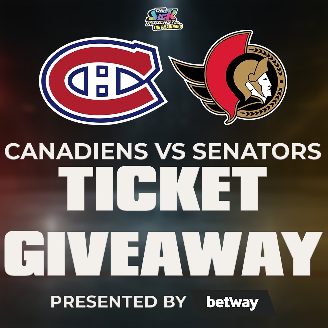 thesickpodcasts's tweet image. 🚨HABS TICKET GIVEAWAY🚨

We are giving a pair of tickets to the Canadiens vs Senators game on January 17 in Ottawa!

TO ENTER:
1. Follow @thesickpodcasts &amp;amp; @betwaycanada
2. Retweet this post
3. Comment SICK

Winner will be announced on January 16.

#thesickpodcast