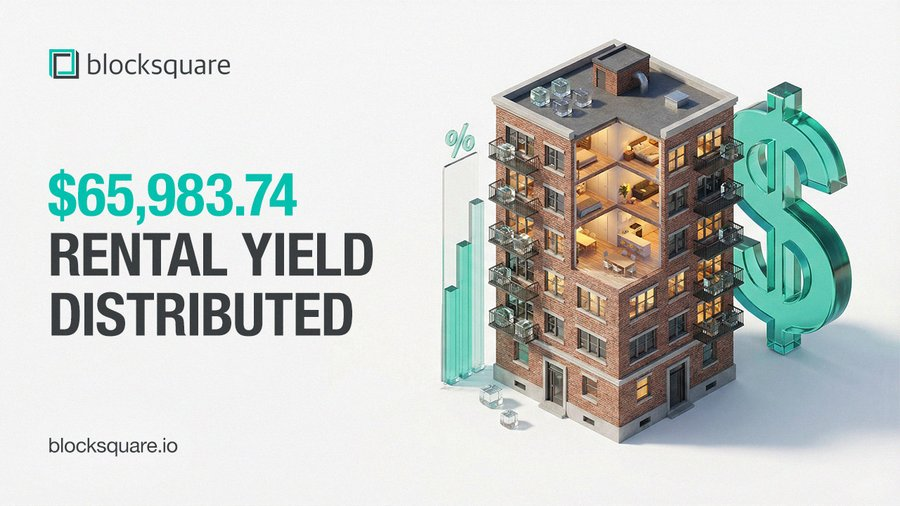 Macieestone's tweet photo. Tokenized real estate is finally crossing from concept into cash flow.

What stands out with @blocksquare_io isn’t the narrative, it’s the execution: live properties, real tenants, and on-chain yield being paid to investors.

This is what infrastructure looks like when RWAs move from pilots to production.