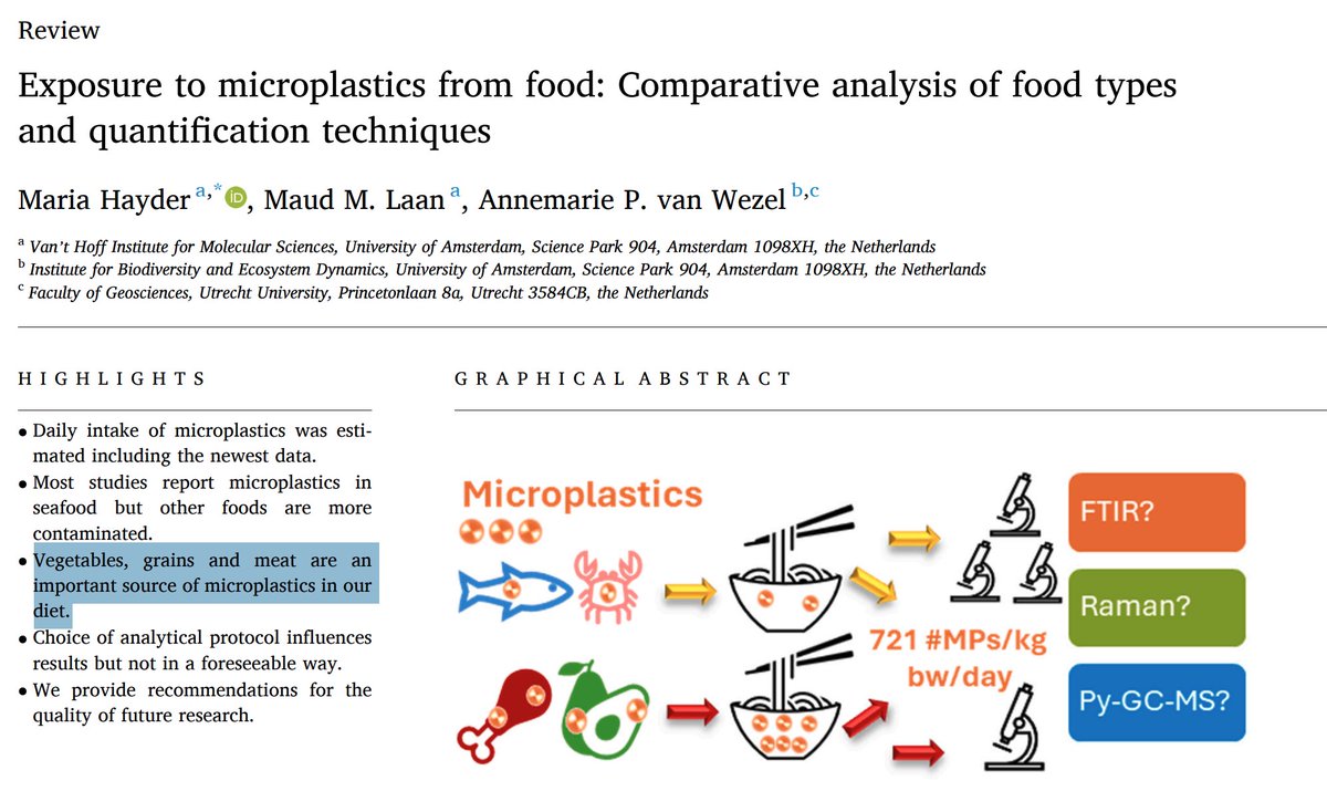 IterIntellectus's tweet photo. it's so over

a new meta-analysis on microplastics in food looked at ~200 studies, the first comprehensive look at ALL major food categories and found that fruits, vegetables, and grains are responsible for ~99.5% of your daily microplastic intake. not seafood

everyone assumed shellfish was the main source because they accumulate high concentrations per gram. but you eat maybe 2.5 kg of mollusks per year. you eat 147 kg of fruits and vegetables.

median daily intake is 721 particles/kg body weight. for a 70kg adult that's ~50,000 particles every single day.

previous estimates were 107-883 particles/day.
that's 50-500x higher than we thought. because nobody was measuring the foods you actually eat.

it's so much worse than i thought man