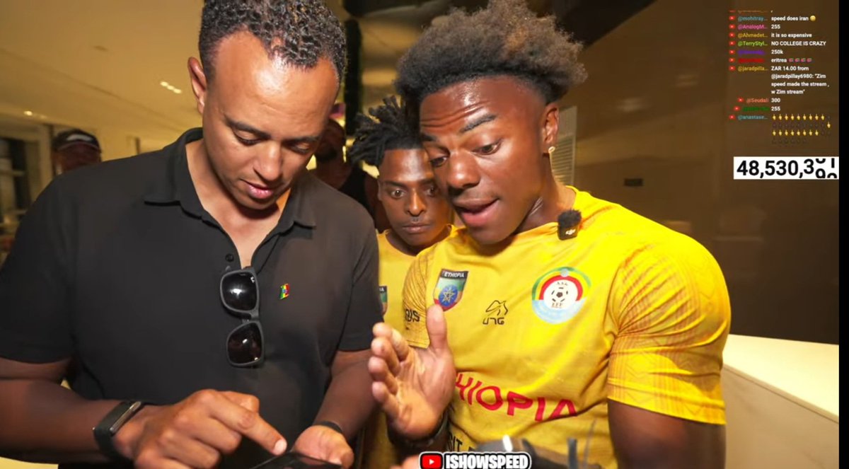 Who is this Ethiopian guy ?!  .I really need to know who he is ..
Anyone who know him ..Please tell us 
<a href="/ishowspeedsui/">Speed⭐️</a>