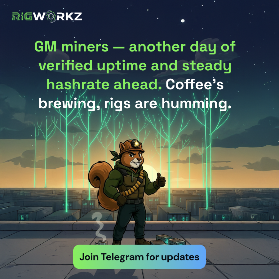 Another day in the hashforest ✨

Join to see what RigZ is cooking! 
👉 t.me/rigworkz