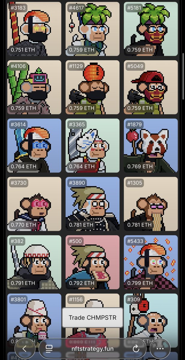 PMBdotETH's tweet photo. No brainer play 🧠

Chimpers protocol are 30 chimps away from 1e floor.

Don’t think ANY protocol has a floor that thin

Literally takes 2 screenshots. 

That’s the type of floor one individual person can rip. 

Don’t need multiple whales. Just one dude with big balls can rip this to Valhalla 🚀

If you want to learn more about Chimps hit the dm and we’ll get you caught up 💪

!LFCHIMP