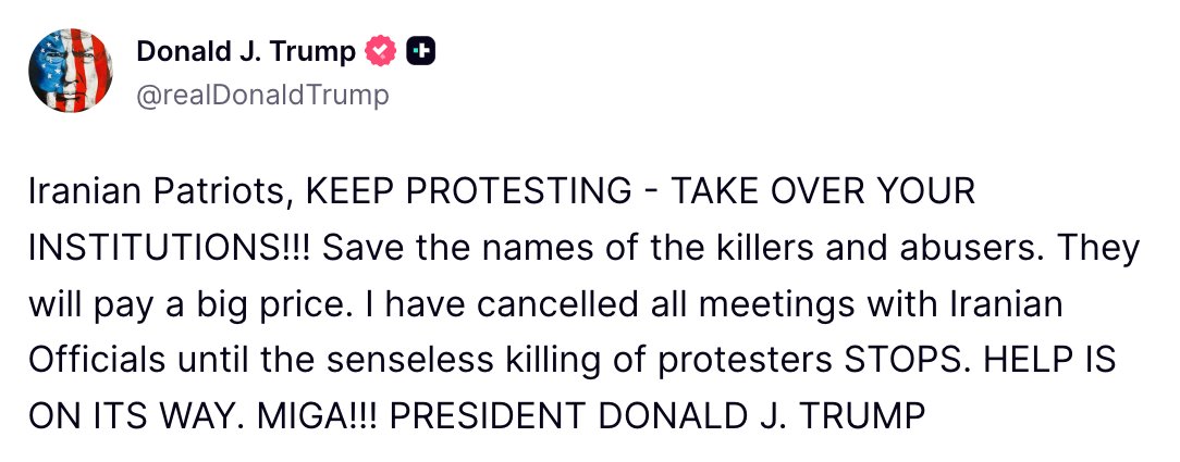 TheOtroBox's tweet image. #BREAKING

President Trump on the Iranian issue