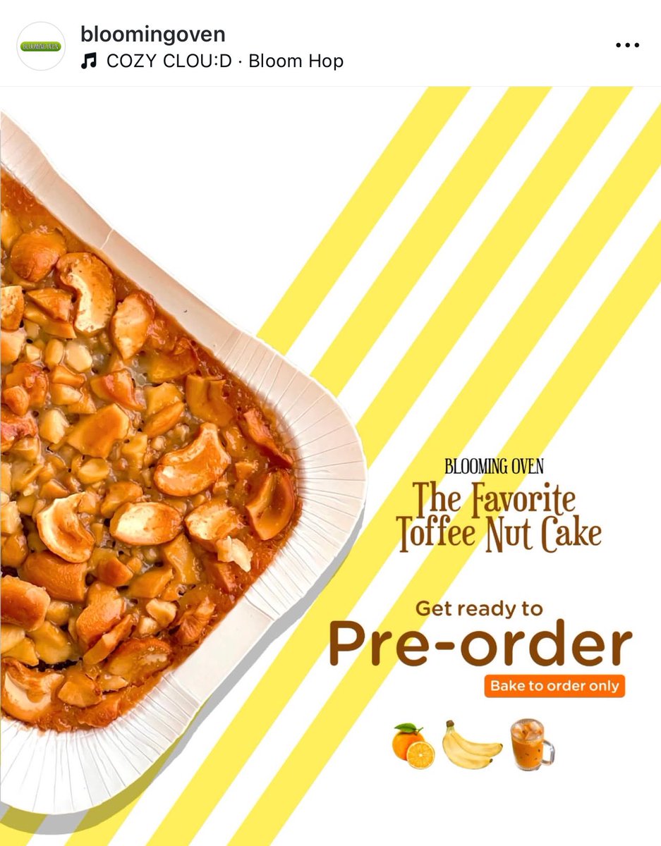 mumubibie's tweet image. พี่ๆเพื่อนๆคนไหนเคยพลาด toffee nut cake ของพี่คิมไป รอบนี้พี่คิมมาเปิดพรีให้แล้วน้าาา มีรสใหม่ให้ลองคือรสส้ม แต่รสที่ทุกคนห้ามพลาดคือรสชาไทย อร่อยมากแสงออกปากหอมขึ้นจมูกก🧡🤲🏻 ((แต่อดใจรอก่อนน้าาแอคชปถูกกันซีน))

🍊 : instagram.com/bloomingoven?i…

𓏳 #kkim_pst #bloomingoven ♡.ᐟ