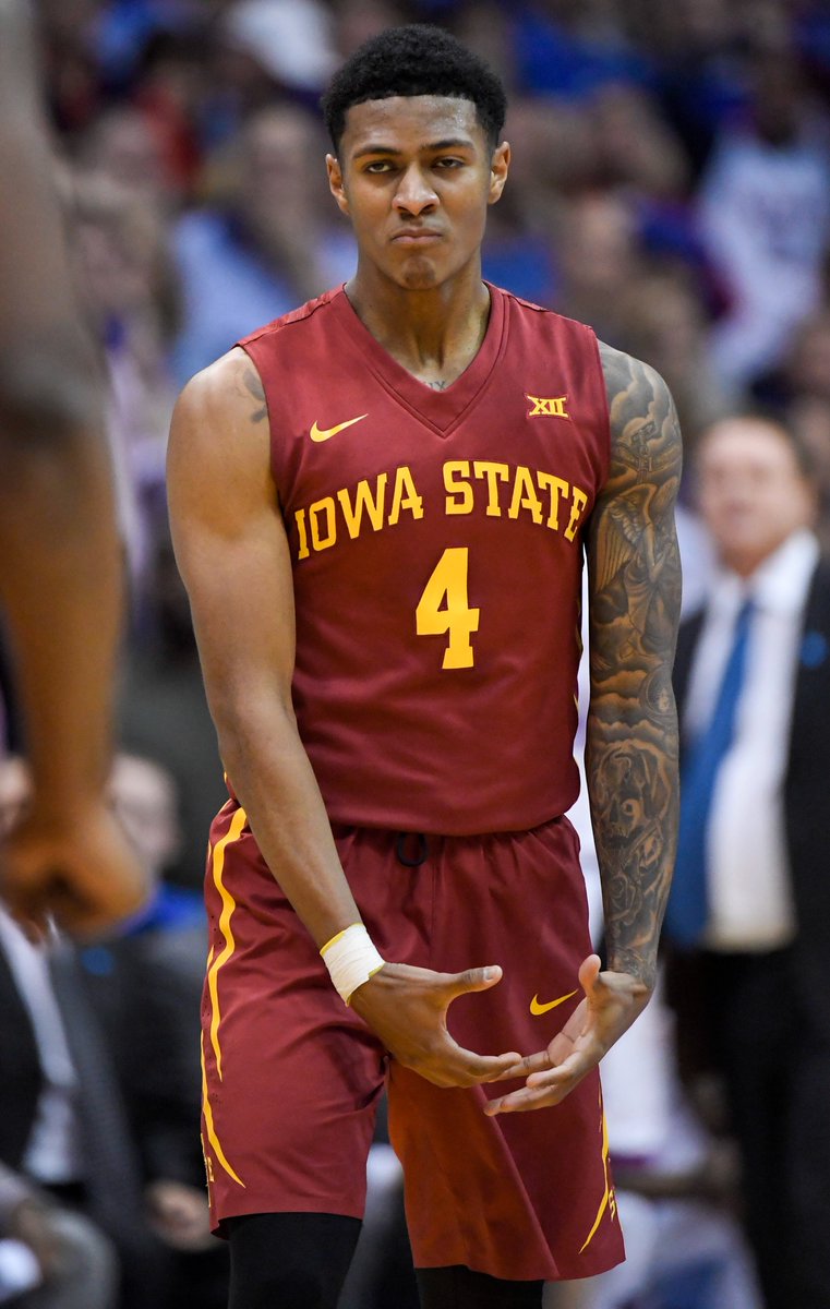 JakeBrendTV's tweet image. The last time Iowa State won a game at Phog Allen Fieldhouse was 2017.

📸: Reed Hoffmann/Getty Images