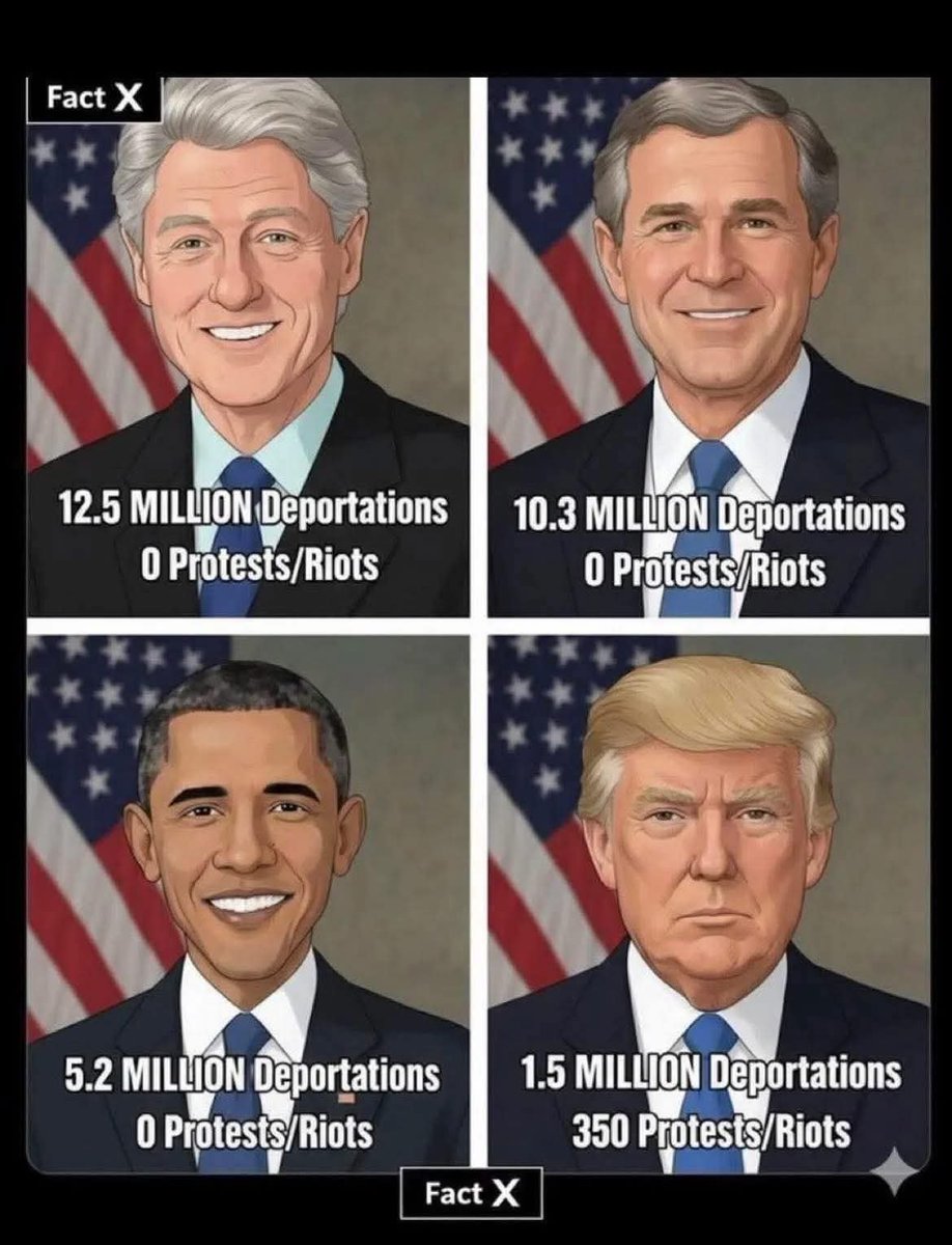 PecanC8's tweet image. Mass deportations happened under prior presidents, yet there were barely any widespread protests. Now, under Trump, the outcry and demonstrations are massive.

What changed?