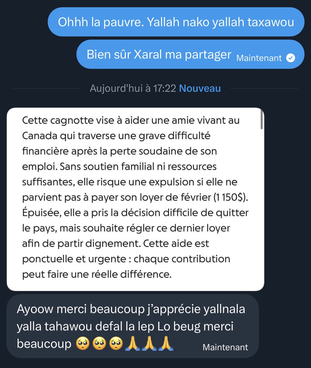 Elh_Momar's tweet image. Je partage cette sollicitation que j’ai reçu en Dm pour venir en aide à une compatriote qui vit une situation difficile.

Partagez si vous le pouvez 🙏🏽

gofund.me/577f6b891